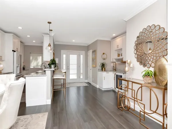 a living room with furniture