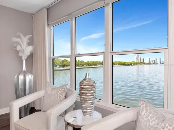 a view of a patio with furniture