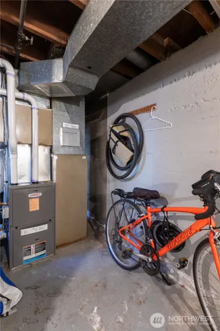 a car is parked in a garage
