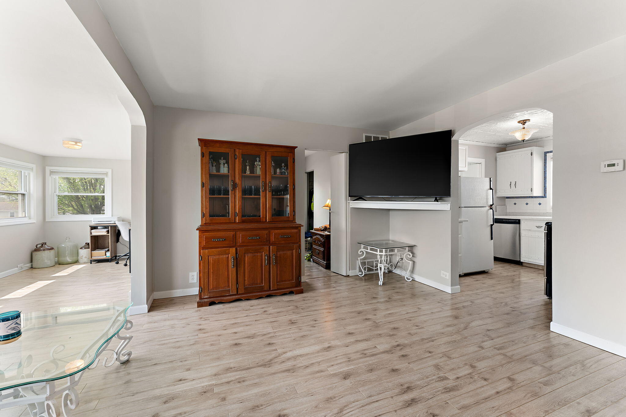 5590 East Maple Street Knox, IN 46534 - Photo 10 of 32 a living room with furniture and a flat screen tv