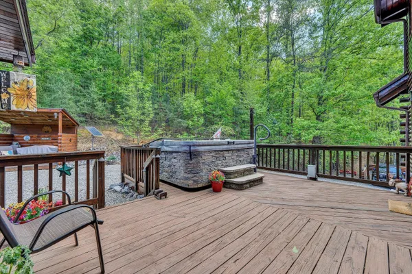 a backyard of a house with lots of green space