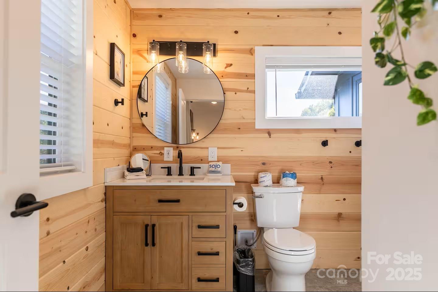 4612 Shulls Mill Road Blowing Rock, NC 28605 - Photo 14 of 35 a bathroom with a toilet a sink and a mirror