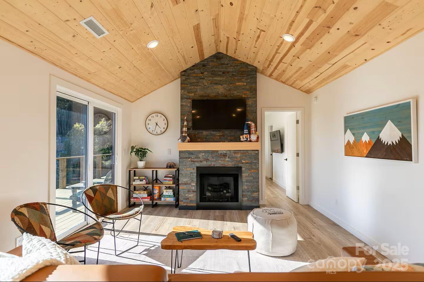 4612 Shulls Mill Road Blowing Rock, NC 28605 - Photo 6 of 35 a living room with furniture and a fireplace