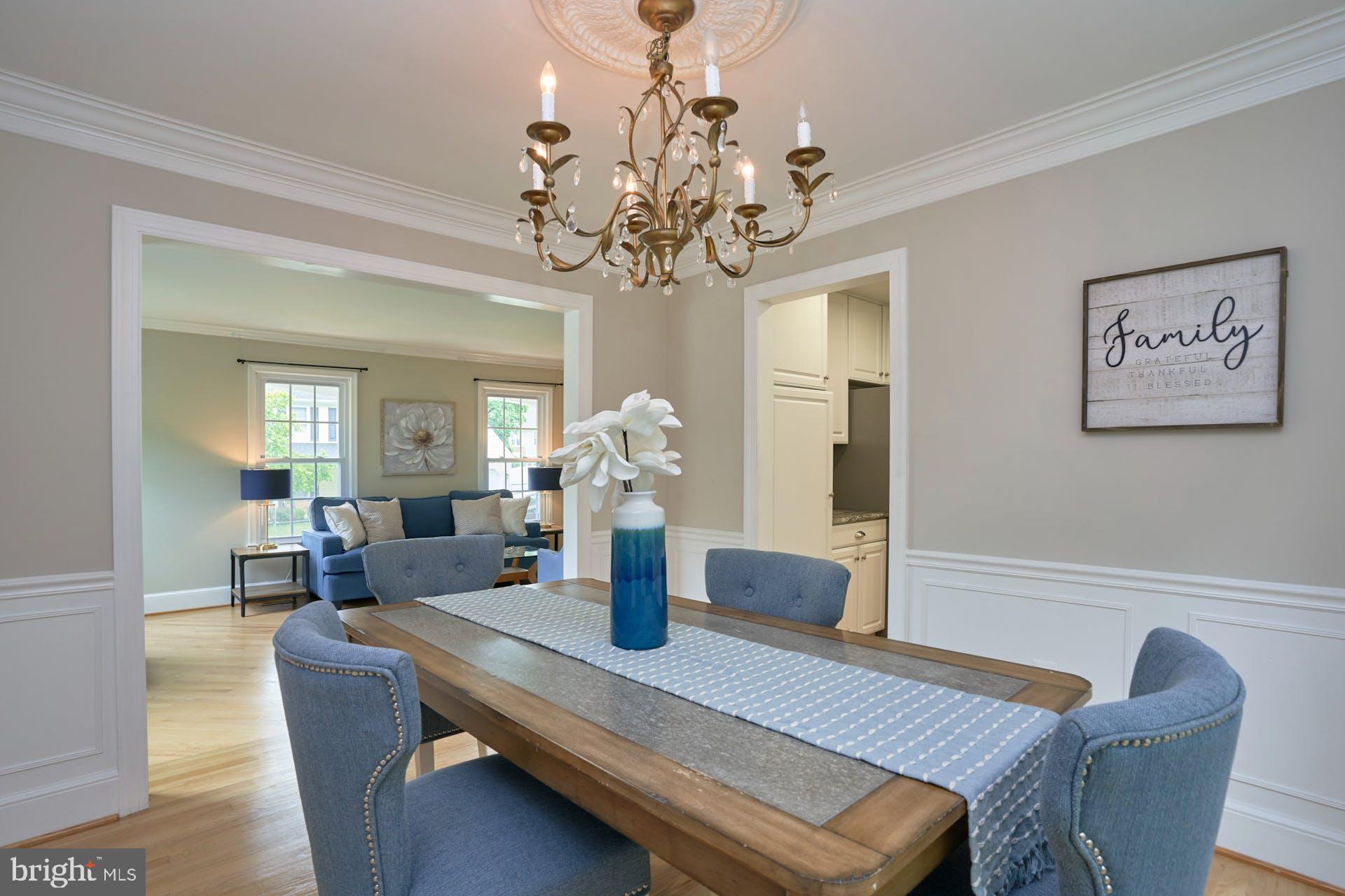 7430 Ridge Road Springfield, VA 22153 - Photo 8 of 49 Crown and chair rail moldings in Dining Room