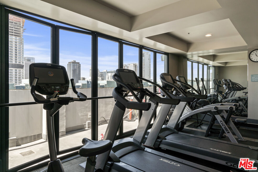 849 South Broadway, Unit 604 Los Angeles, CA 90014 - Photo 40 of 43 a view of a room with gym equipment