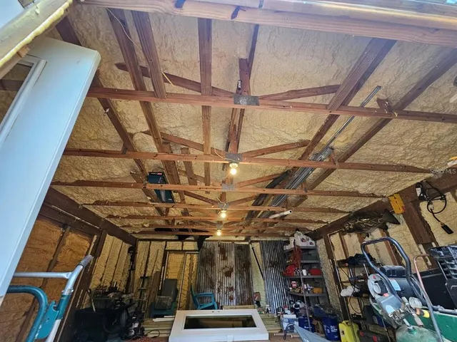 a view of under an umbrella