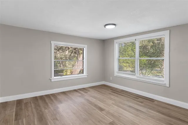 an empty room with a window