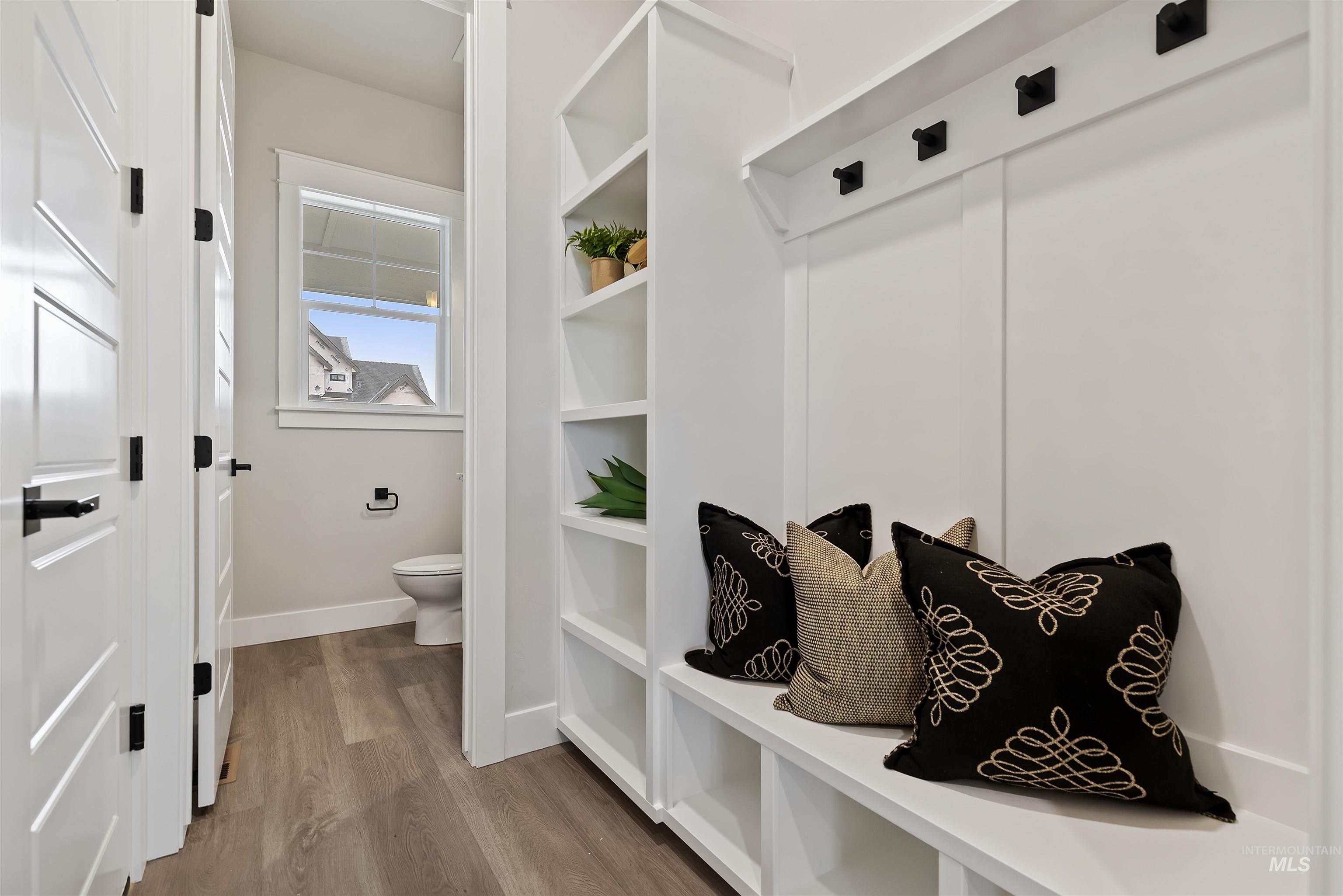 9283 Basin Kid Court Middleton, ID 83644 - Photo 12 of 21 Mudroom with dark wood-style flooring and baseboards