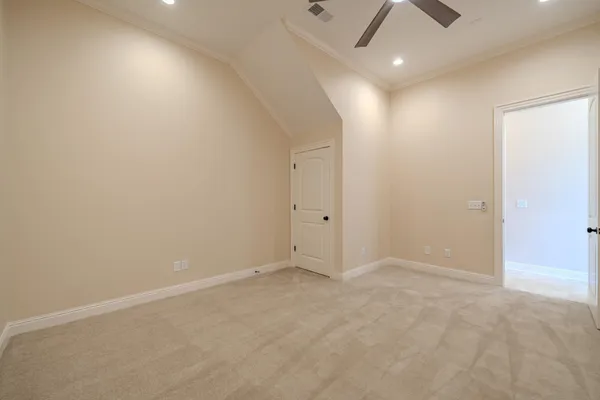 an empty room with an entryway