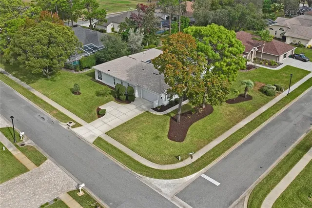 an aerial view of a house