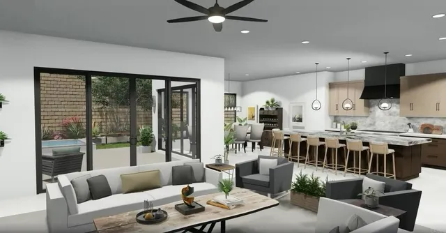 a living room with furniture