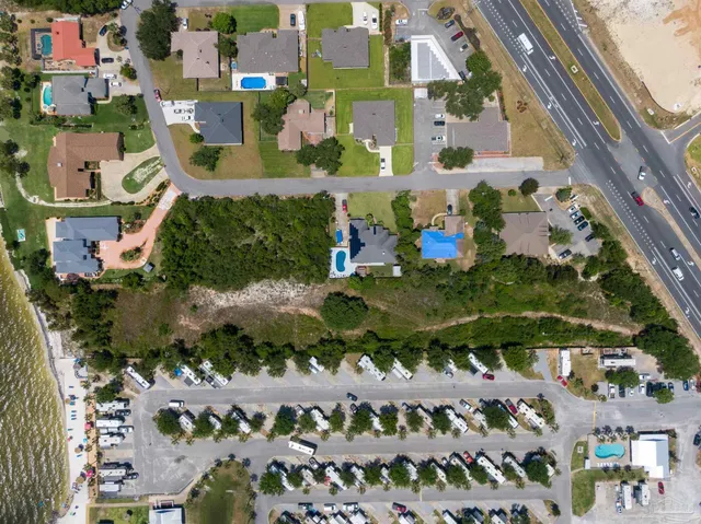 an aerial view of multiple house