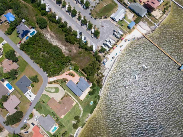 an aerial view of a house