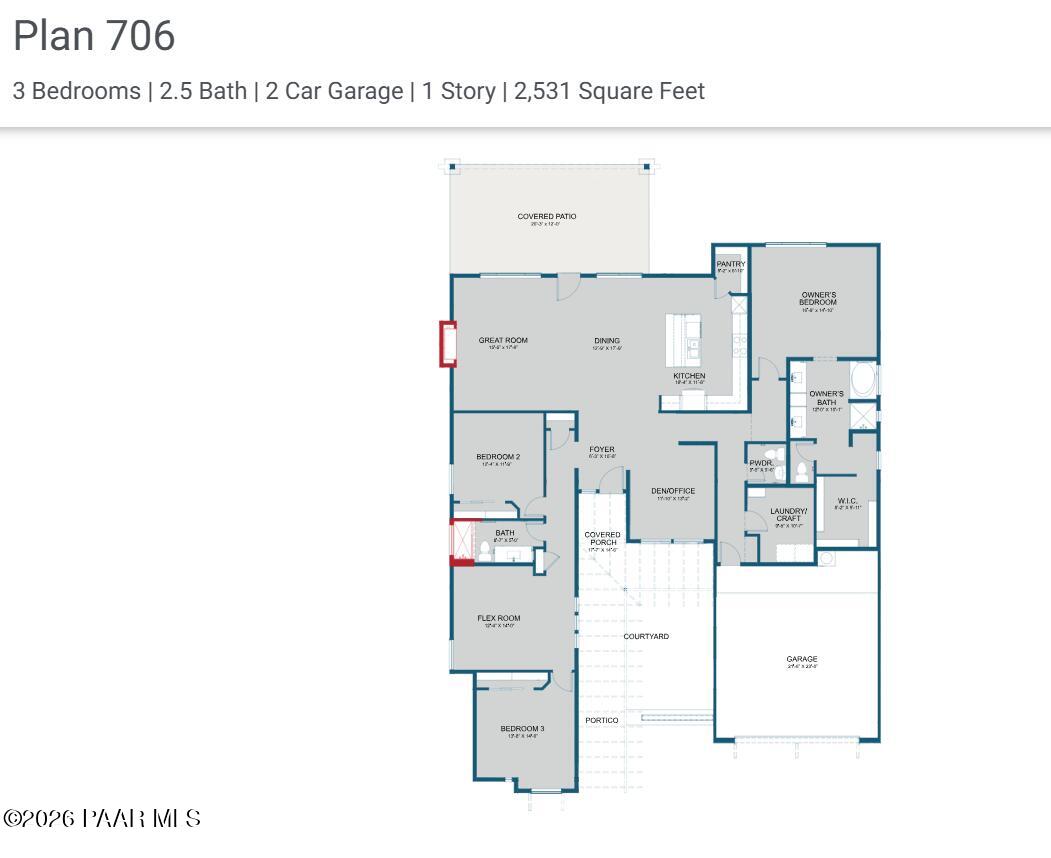 5746 East Tyler Road Prescott Valley, AZ 86314 - Photo 7 of 7 TYLER FLOOR PLAN