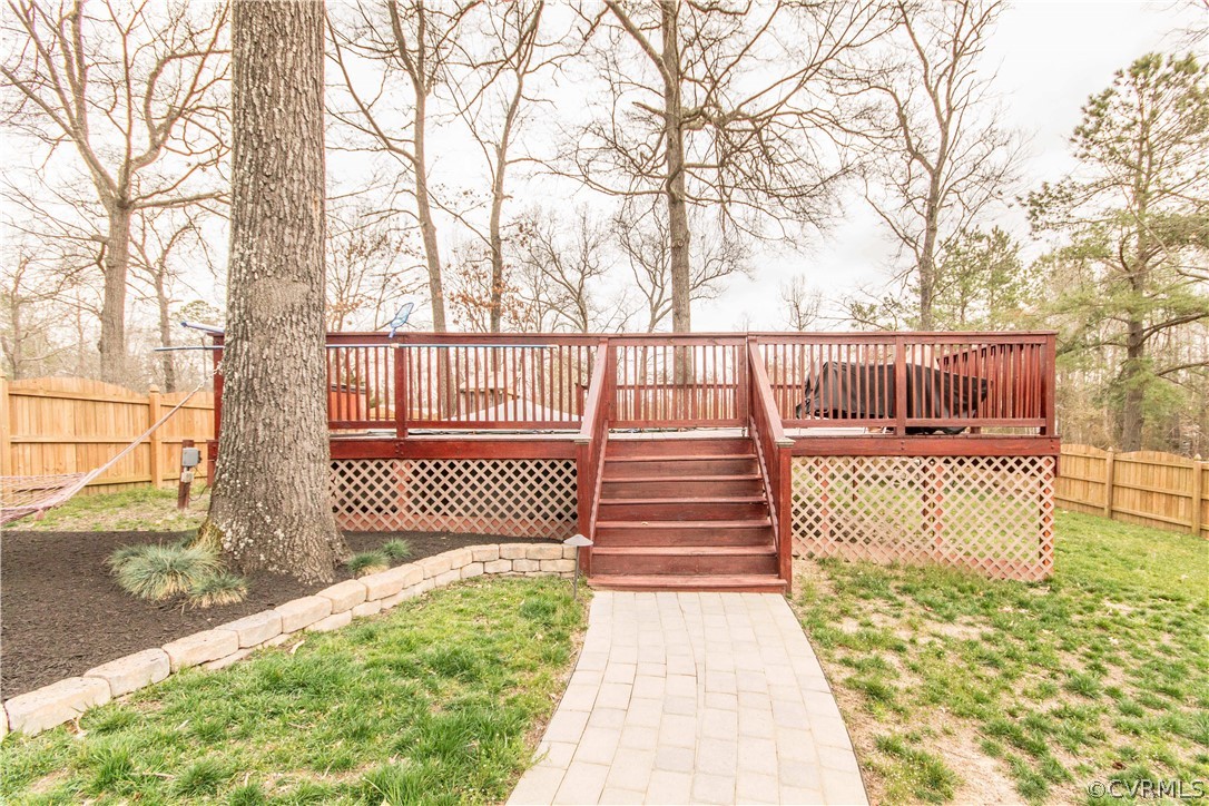 19600 Trumpeter Road Petersburg, VA 23803 - Photo 7 of 33 a porch with wooden fence next to a yard
