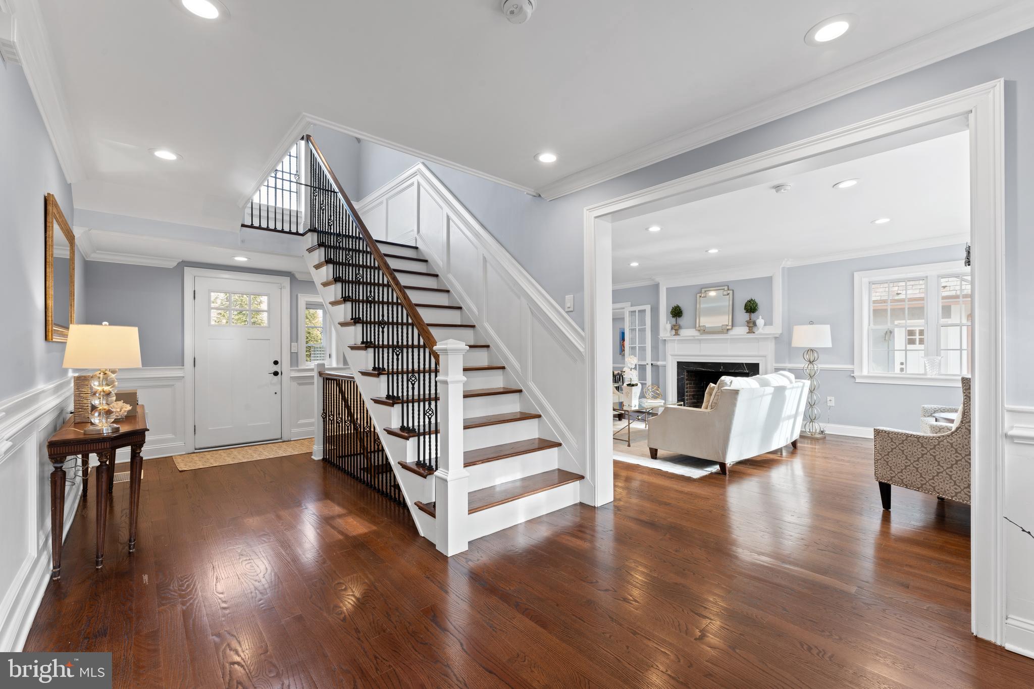 334 Fairhill Road Wynnewood, PA 19096 - Photo 10 of 45 a view of entryway with wooden floor and dining room