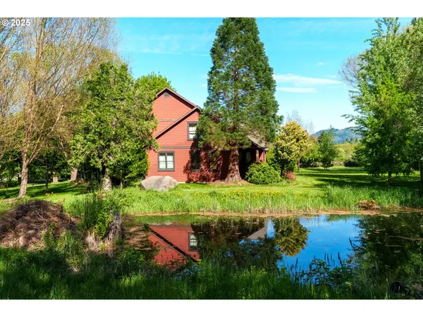 a view of lake from a yard