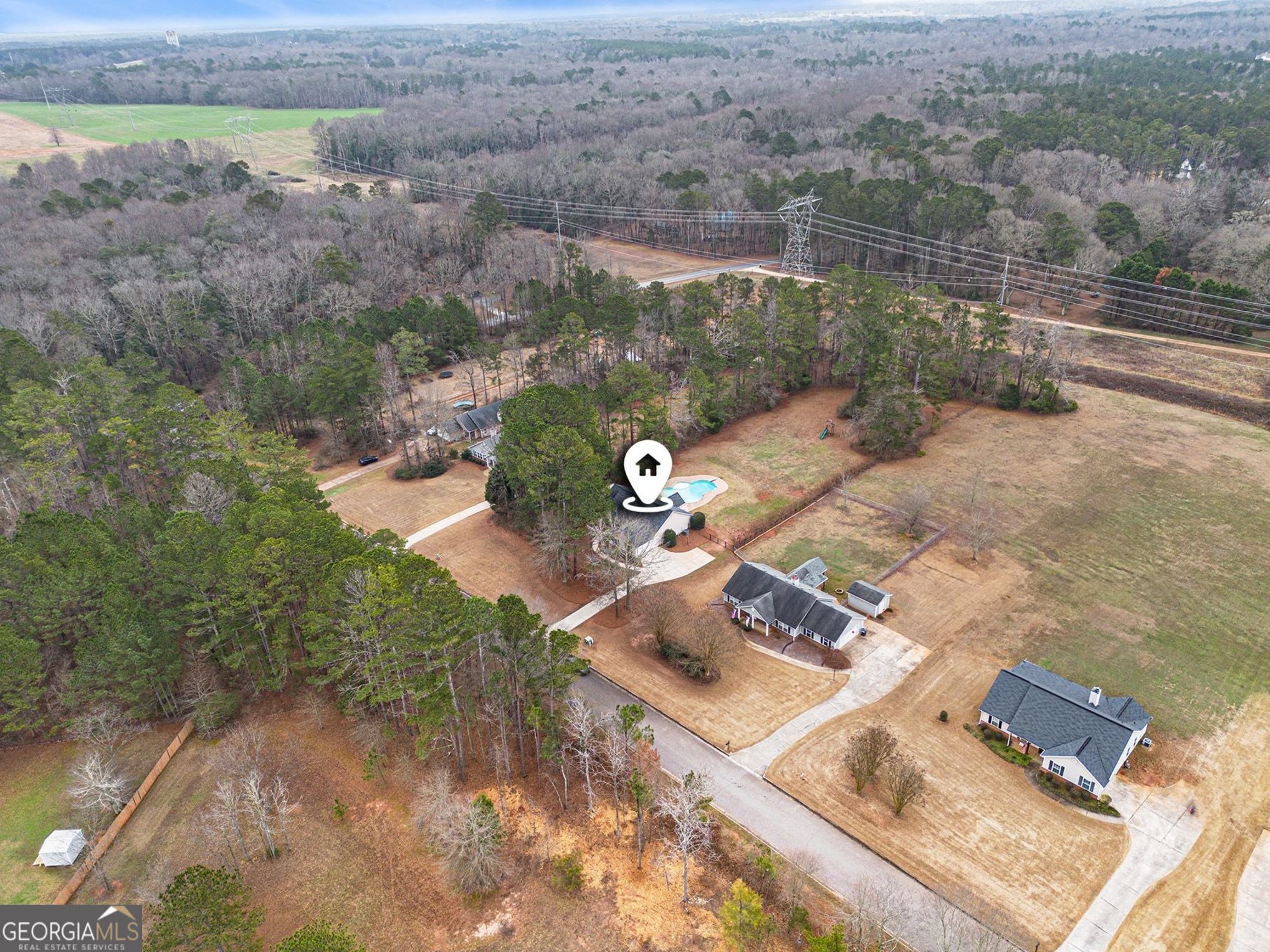 30 Old Mill Way Senoia, GA 30276 - Photo 19 of 29 an aerial view of a house with a yard