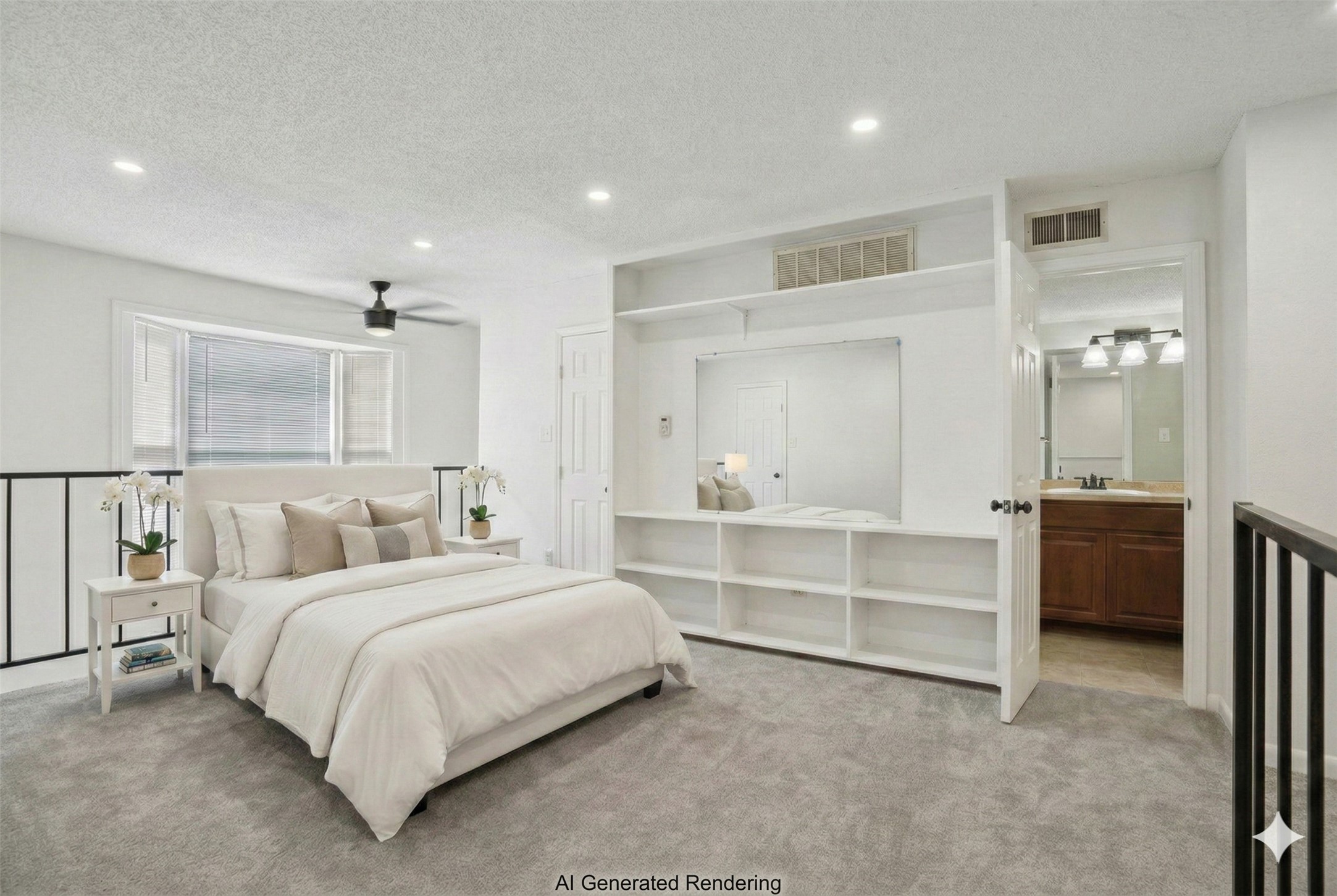 2800 Jeanetta Street, Unit 203 Houston, TX 77063 - Photo 20 of 34 a bedroom with a bed and a view of bathroom