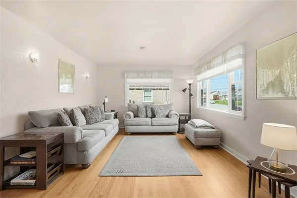 a living room with furniture and a couch