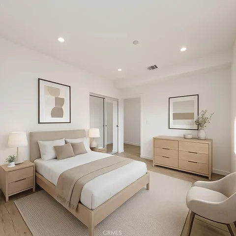 a view of kitchen with wooden floor