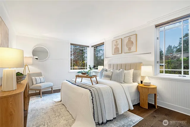 a bed room with a bed and a couch