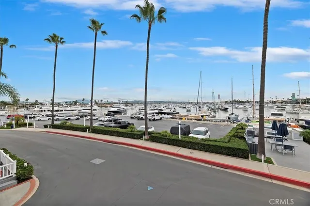 a view of a city street with tall buildings