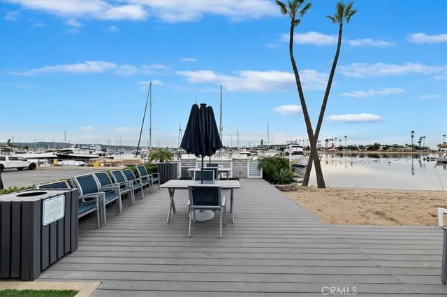 a view of a terrace with seating area
