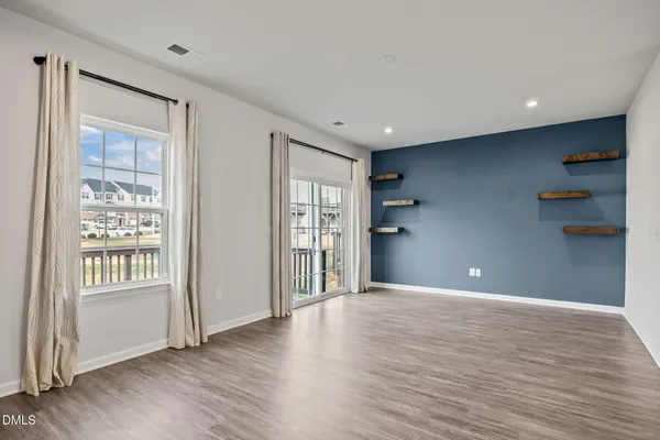 view of living room with table and chair