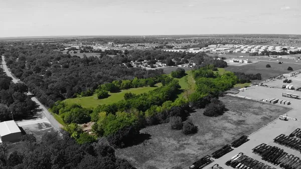 an aerial view of multiple house