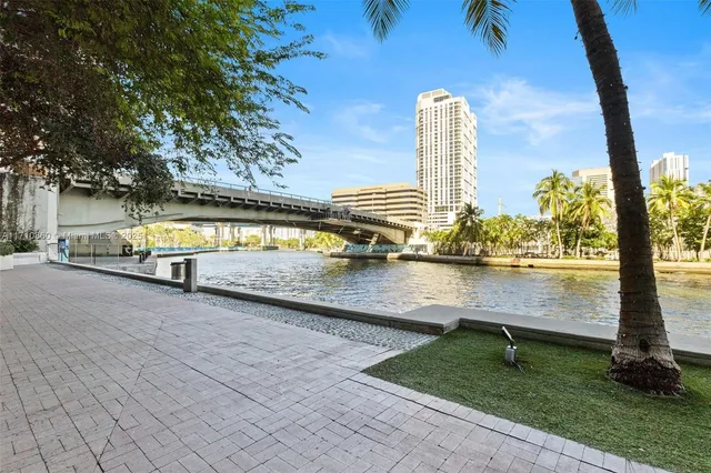 a city view with tall buildings