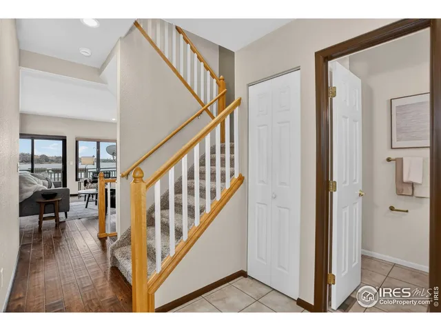 a view interior of a house with wooden floor and stairs