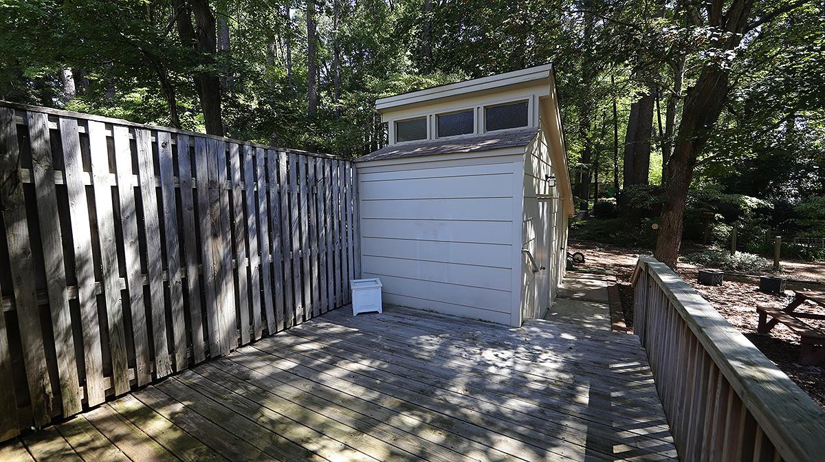 3440 Allendale Drive Raleigh, NC 27604 - Photo 21 of 23 Cozy deck - just beyond the carport - overlooks back yard.