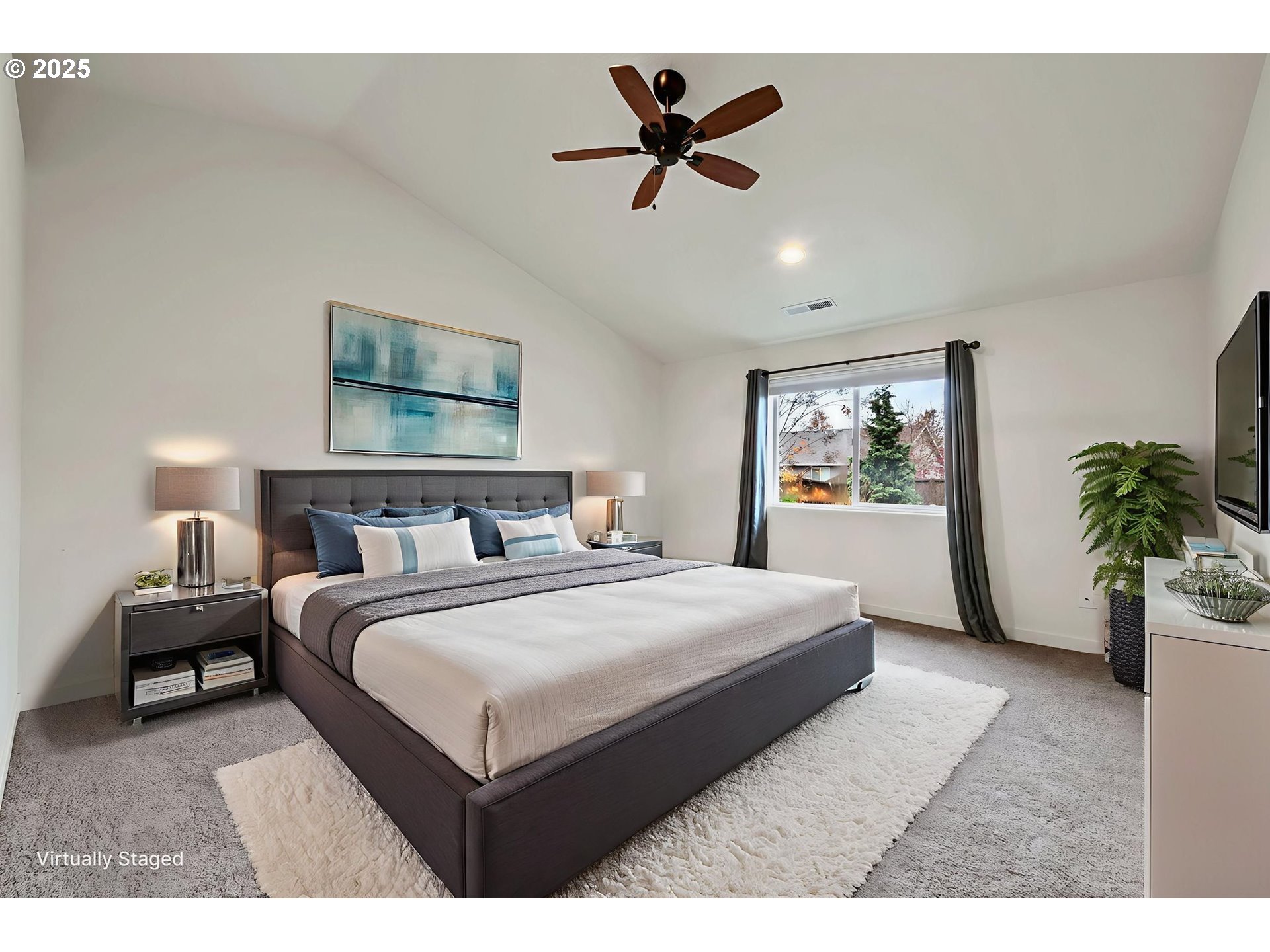 3869 Gusty Avenue Northeast Albany, OR 97322 - Photo 30 of 47 a bedroom with a large bed chandelier and a window