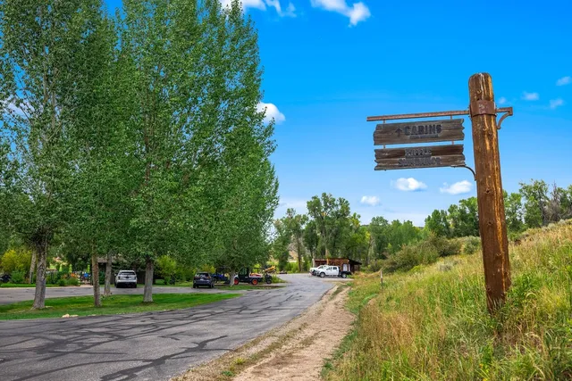 a view of a house with a big yard and large trees