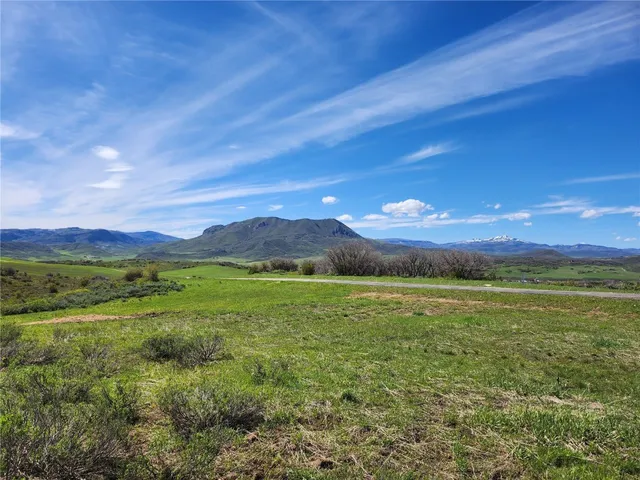 a view of an outdoor space and mountain view