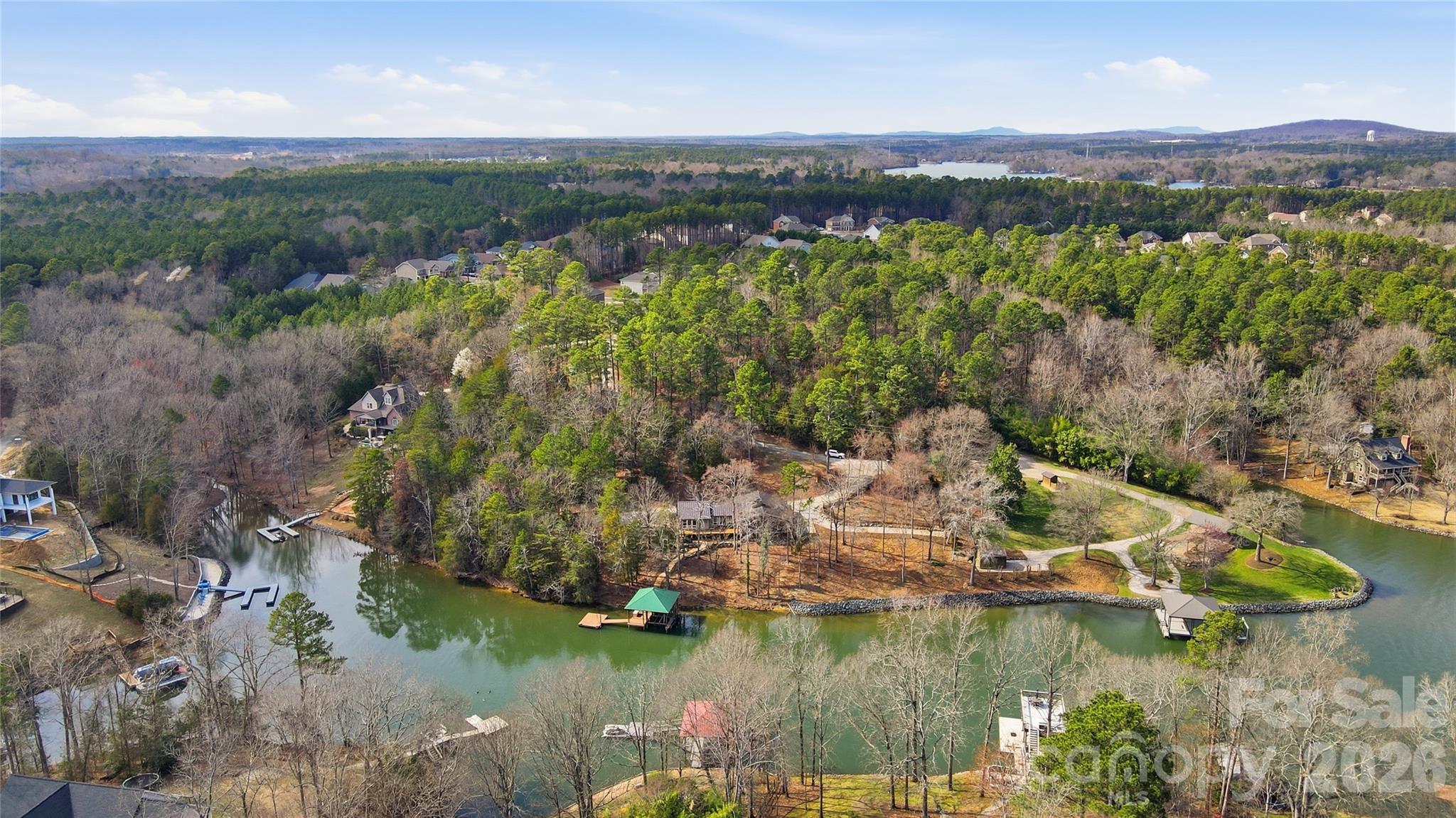 2295 Sussex Road York, SC 29745 - Photo 47 of 47 an aerial view of residential houses with outdoor space and lake view
