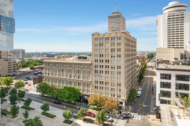 a front view of a building
