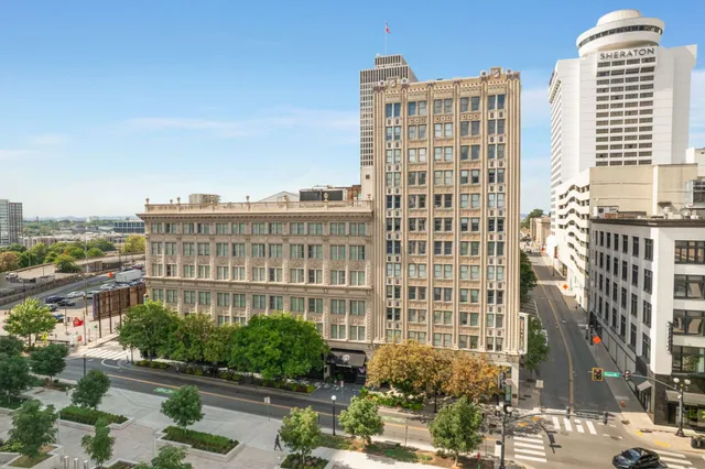 a front view of a building