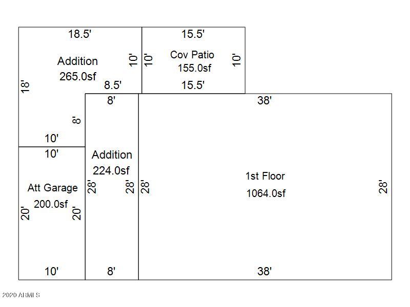3461 East Hearn Road Phoenix, AZ 85032 - Photo 27 of 27 Assessor Office Floor Plan and SF