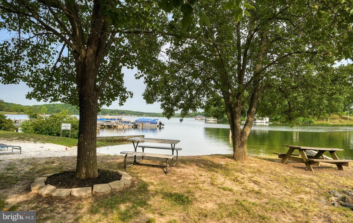 6121 Belmont Road Mineral, VA 23117 - Photo 29 of 32 a view of a lake with a bench under a large tree