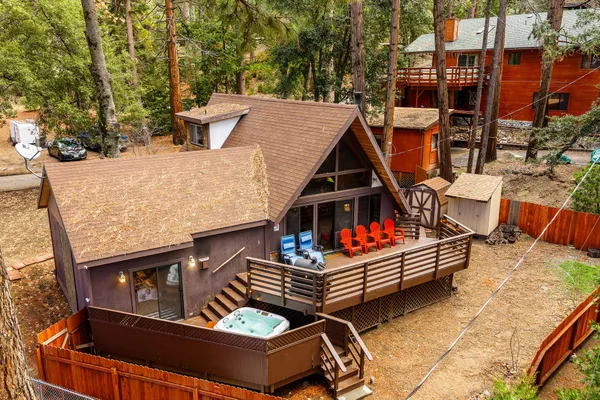 a view of outdoor space deck and mountain view