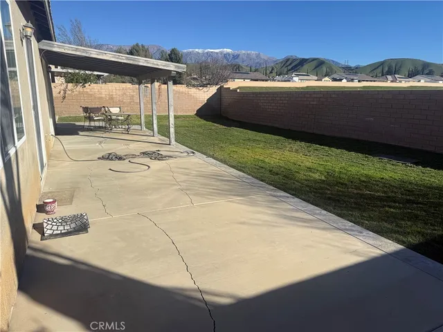 a view of a terrace with a yard