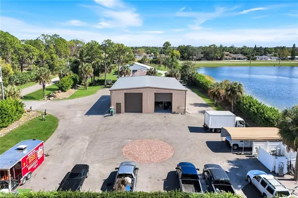 a aerial view of a house with outdoor space