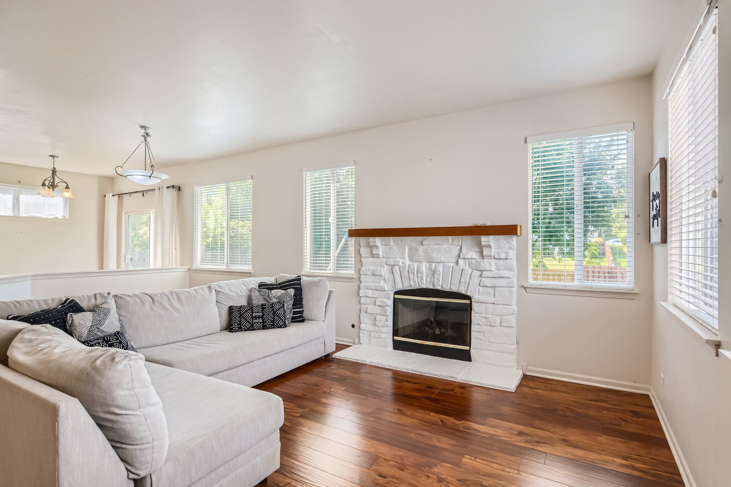 487 West Hamlin Lane Round Lake, IL 60073 - Photo 10 of 28 a living room with furniture and a fireplace