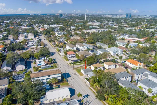 an aerial view of a city