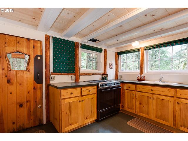 79546 Road 35 A, Unit 54 Rhododendron, OR 97049 - Photo 5 of 16 a kitchen with stainless steel appliances granite countertop a stove a sink dishwasher and wooden cabinets