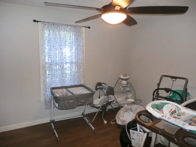 a table and chairs in a room