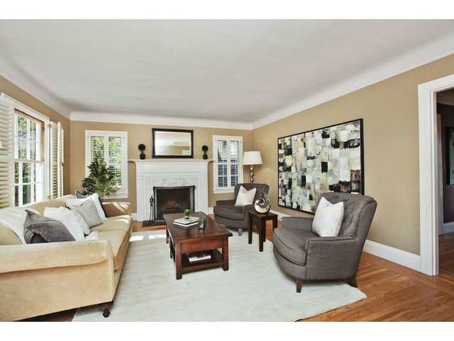 1132 Cambridge Road Burlingame, CA 94010 - Photo 4 of 25 a living room with furniture and a fireplace