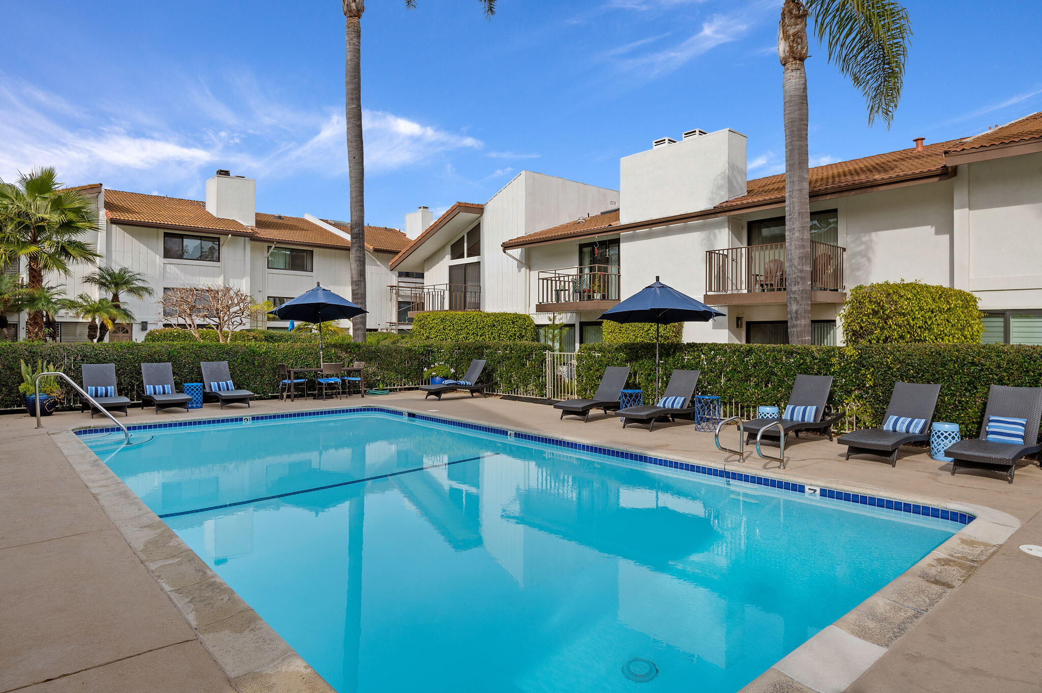 659 Del Parque Drive, Unit E Santa Barbara, CA 93103 - Photo 26 of 32 a front view of a house with patio and fire pit